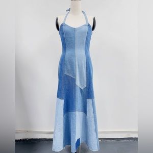 FASHION BRAND COMPANY New Brit Denim Gown SMALL  a la Britney Spears Dress